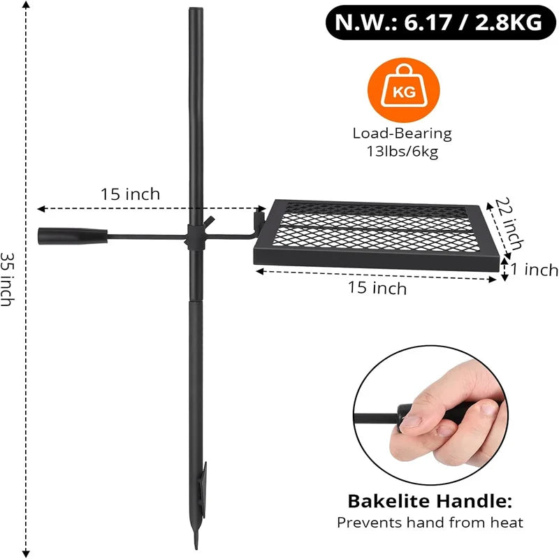 Swivel Campfire Grill Grate