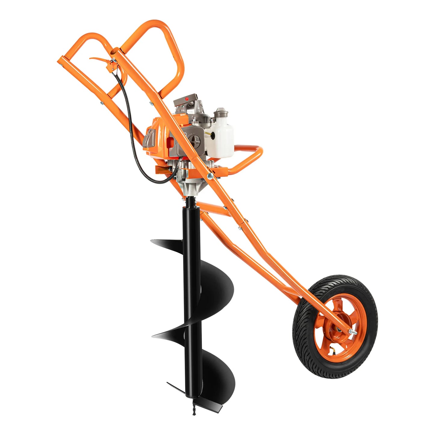 Wheelbarrow Post Hole Digger Kit with 300mm Drill 63CC 2-Stroke Gas Powered Digging Machine