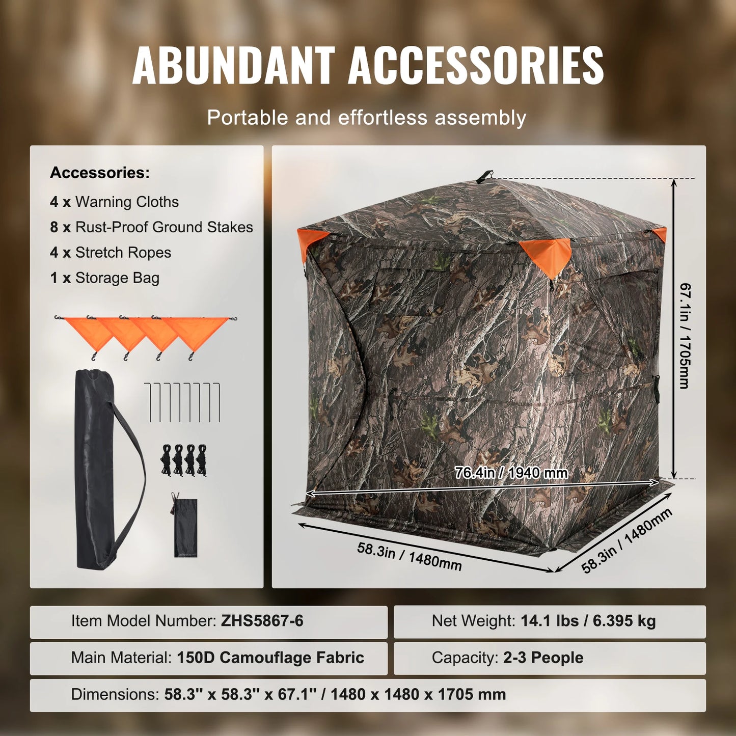 Hunting Blind, 270° See Through , 2-3 Person