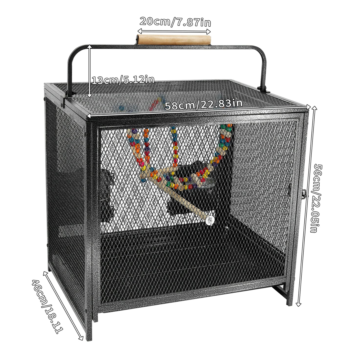 Wrought Iron Bird Travel Carrier