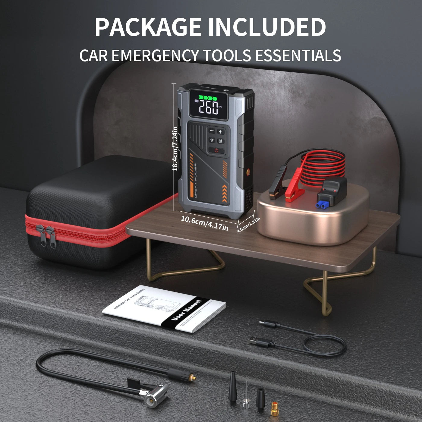 Car Jump Starter With Air Compressor