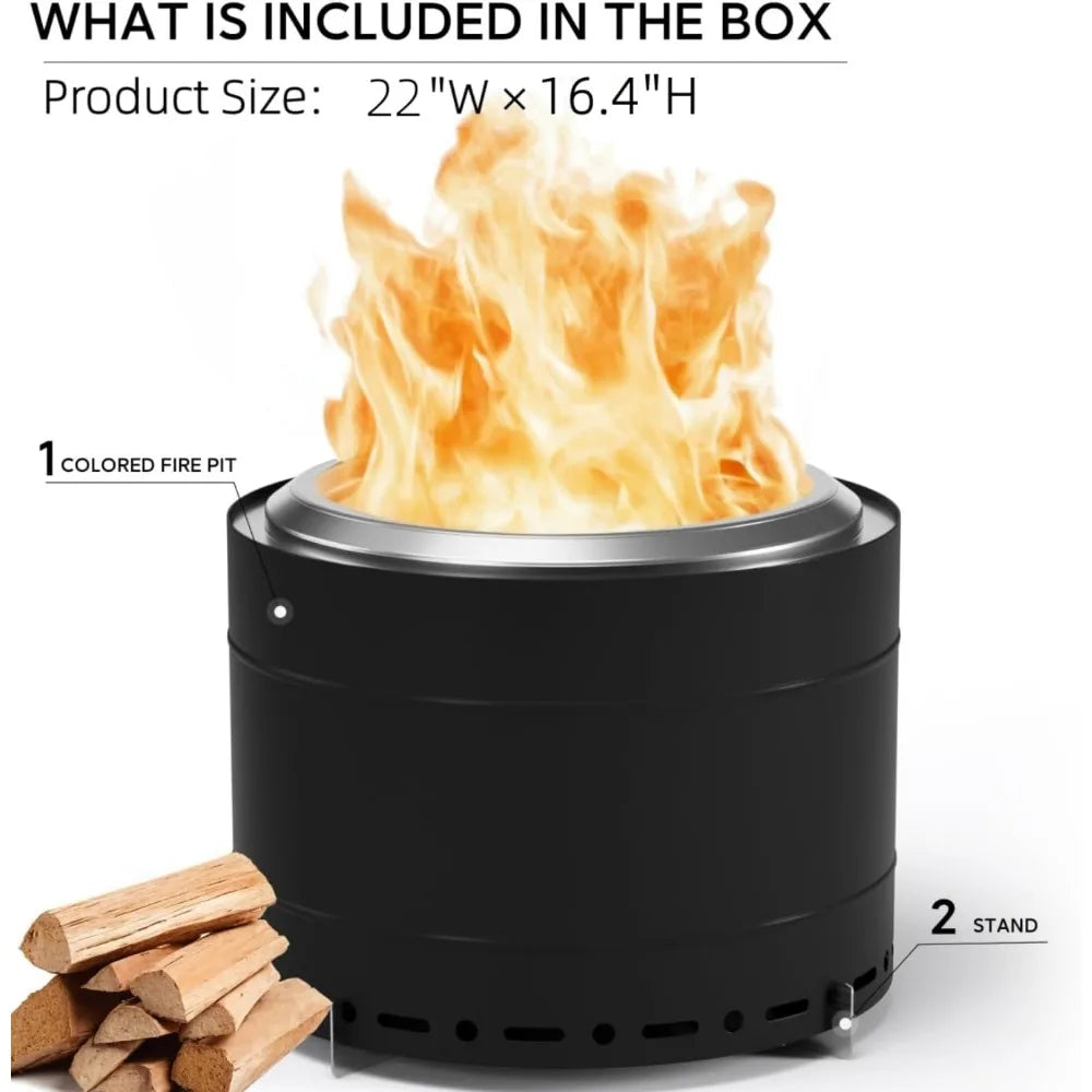 22 inch Smokeless Fire Pit with Carry Bag