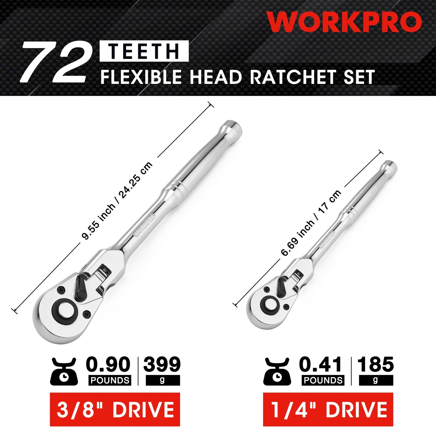 2-Piece Flex Head Ratchet Set