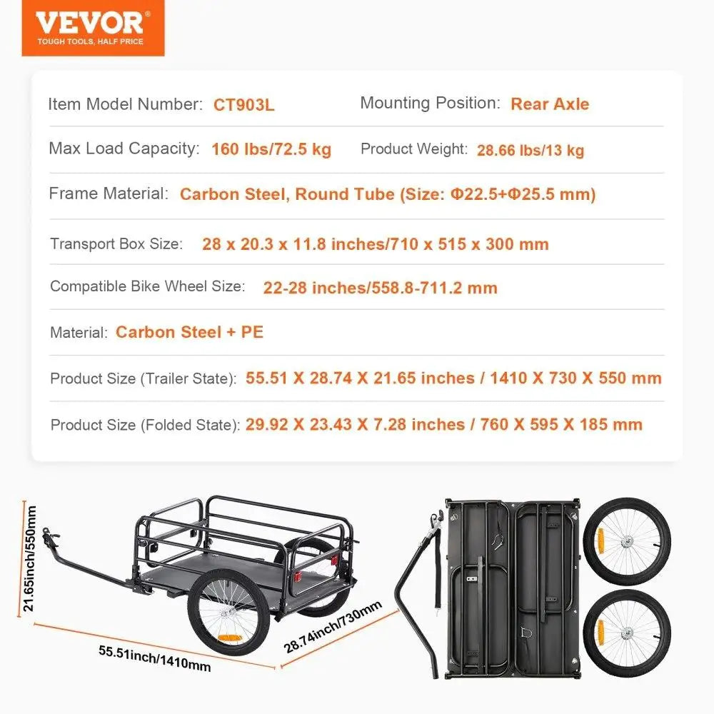 Bike Cargo Trailer 160 lbs