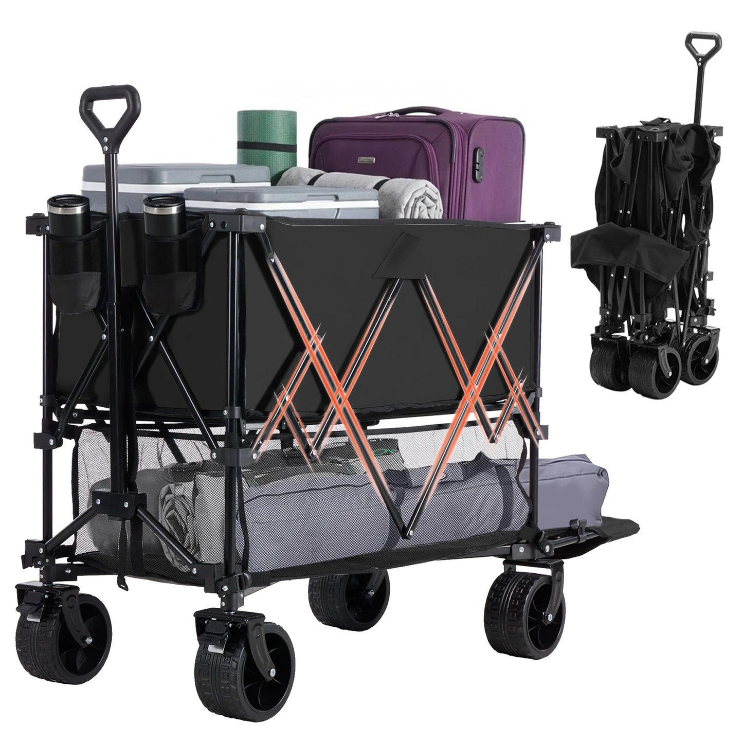 Double Decker Wagons Cart 440 lbs