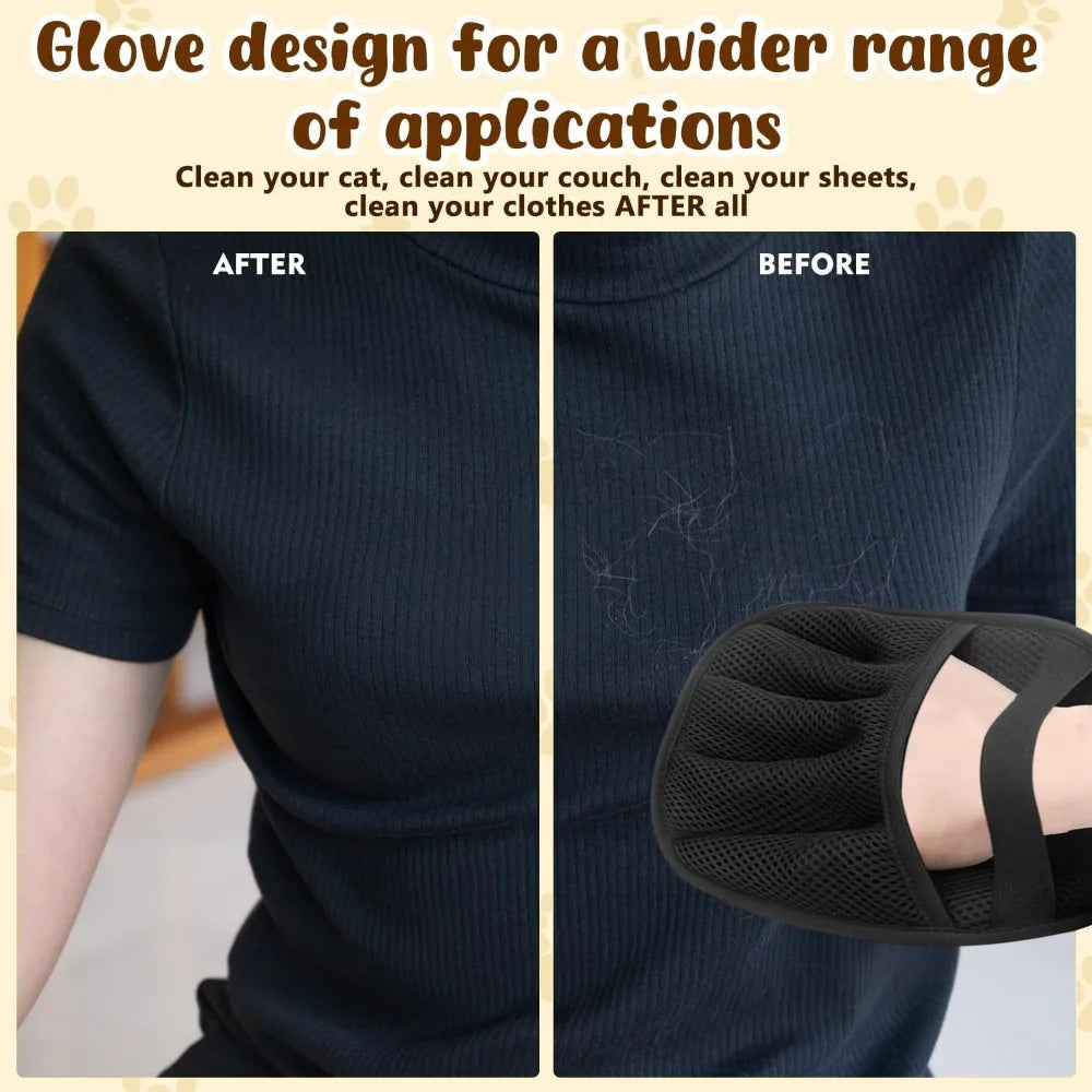 2 Pack Pet Hair Remover Gloves