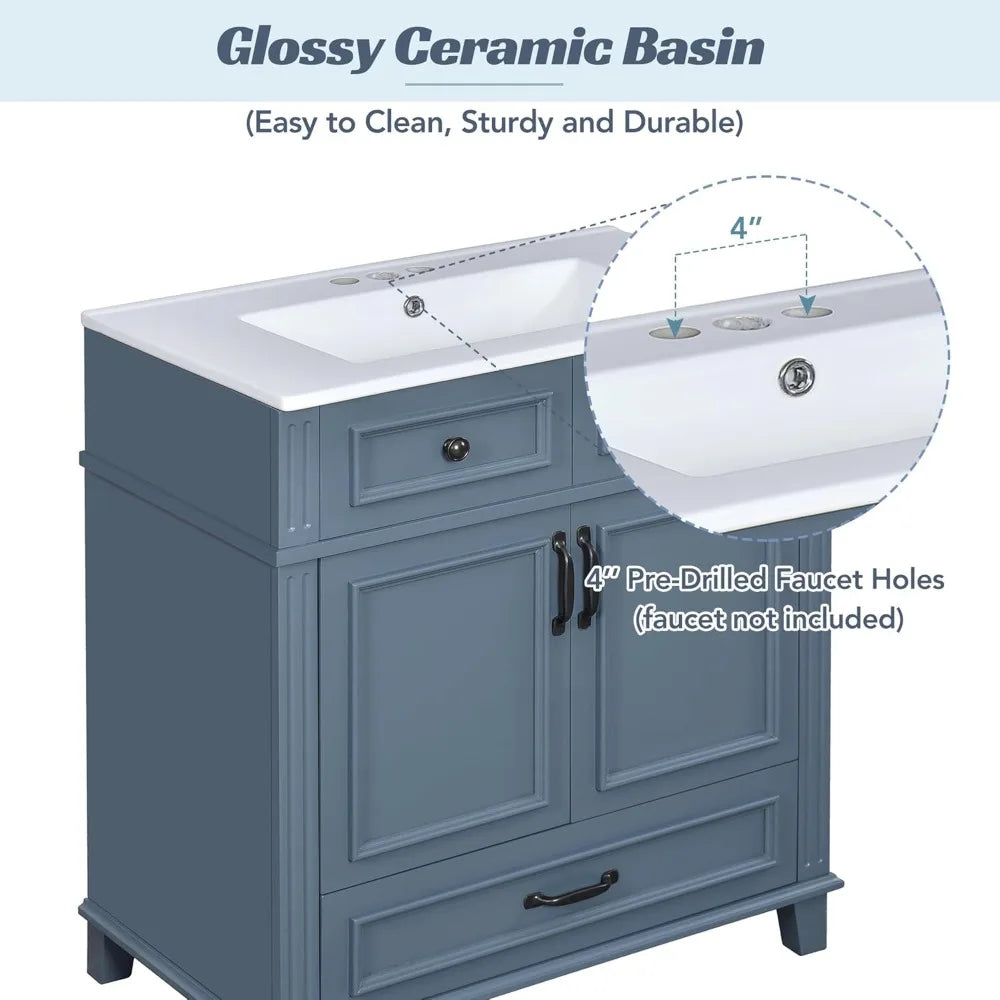 30 Inch Bathroom Vanity with Sink Combo