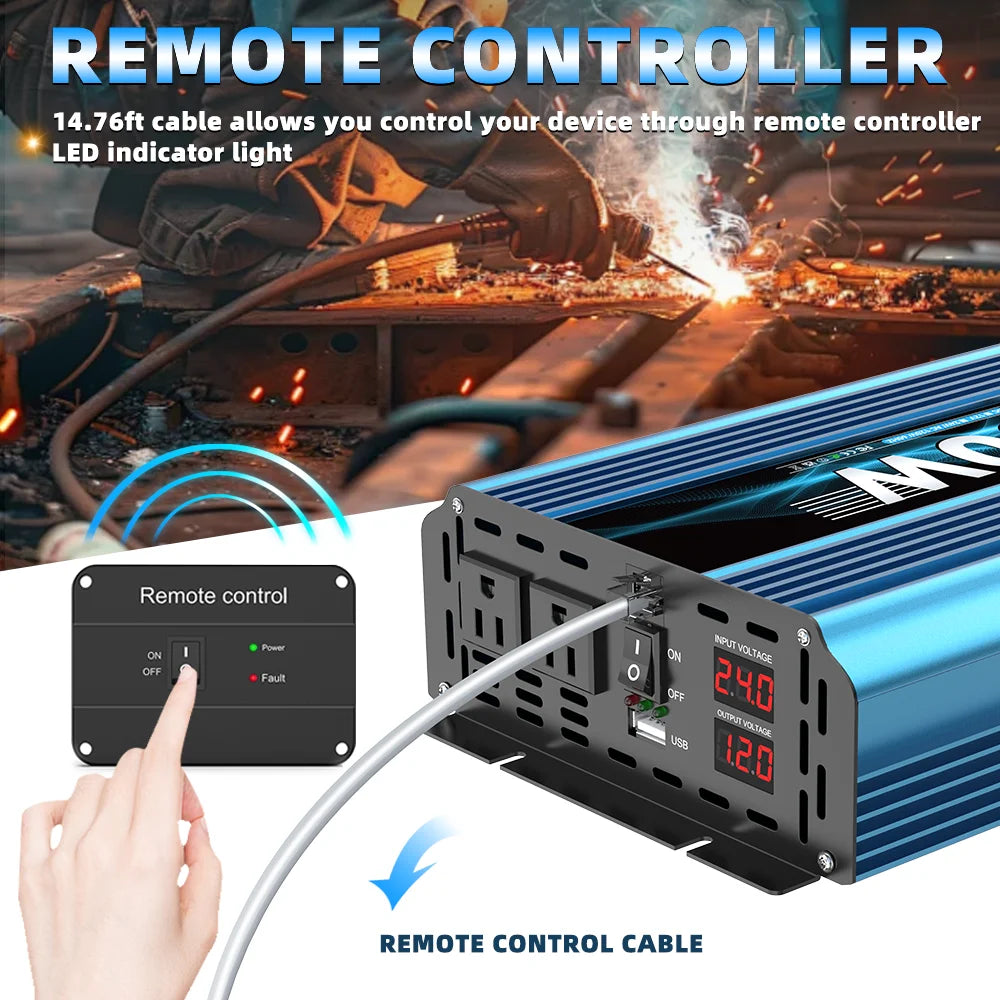 12V 24V to 120V Pure sine wave Off Grid Power Inverter 5000W