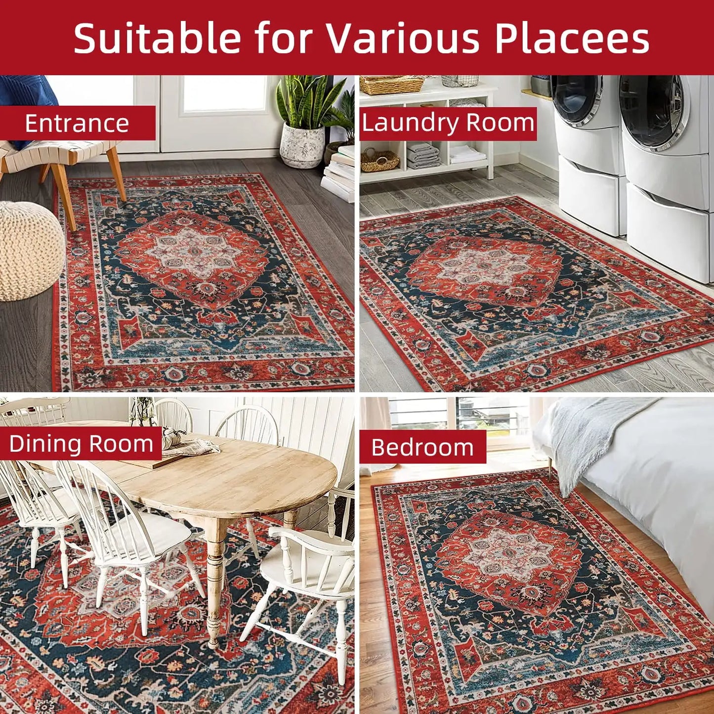 Vintage Bohemian Area Rug for Living Room