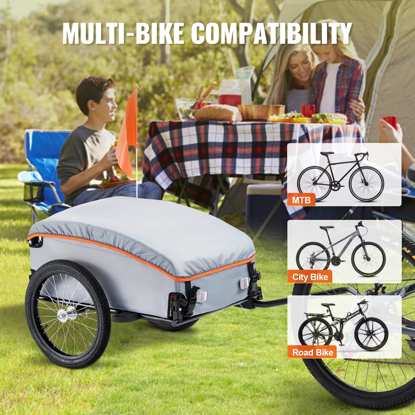 100lbs Bike Cargo Trailer Foldable