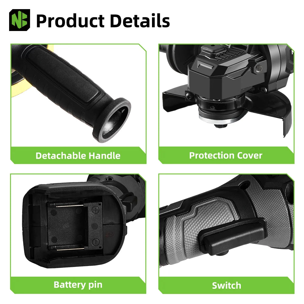 Electric Angle Grinder Cordless