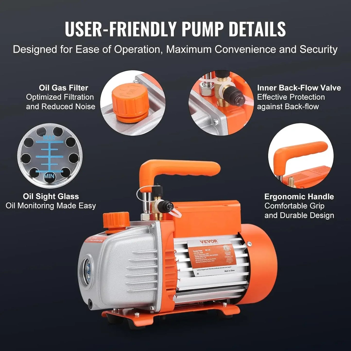 4 CFM Vacuum Pump and Gauge