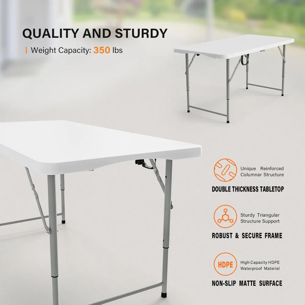 4 FT Plastic Folding Camping Table