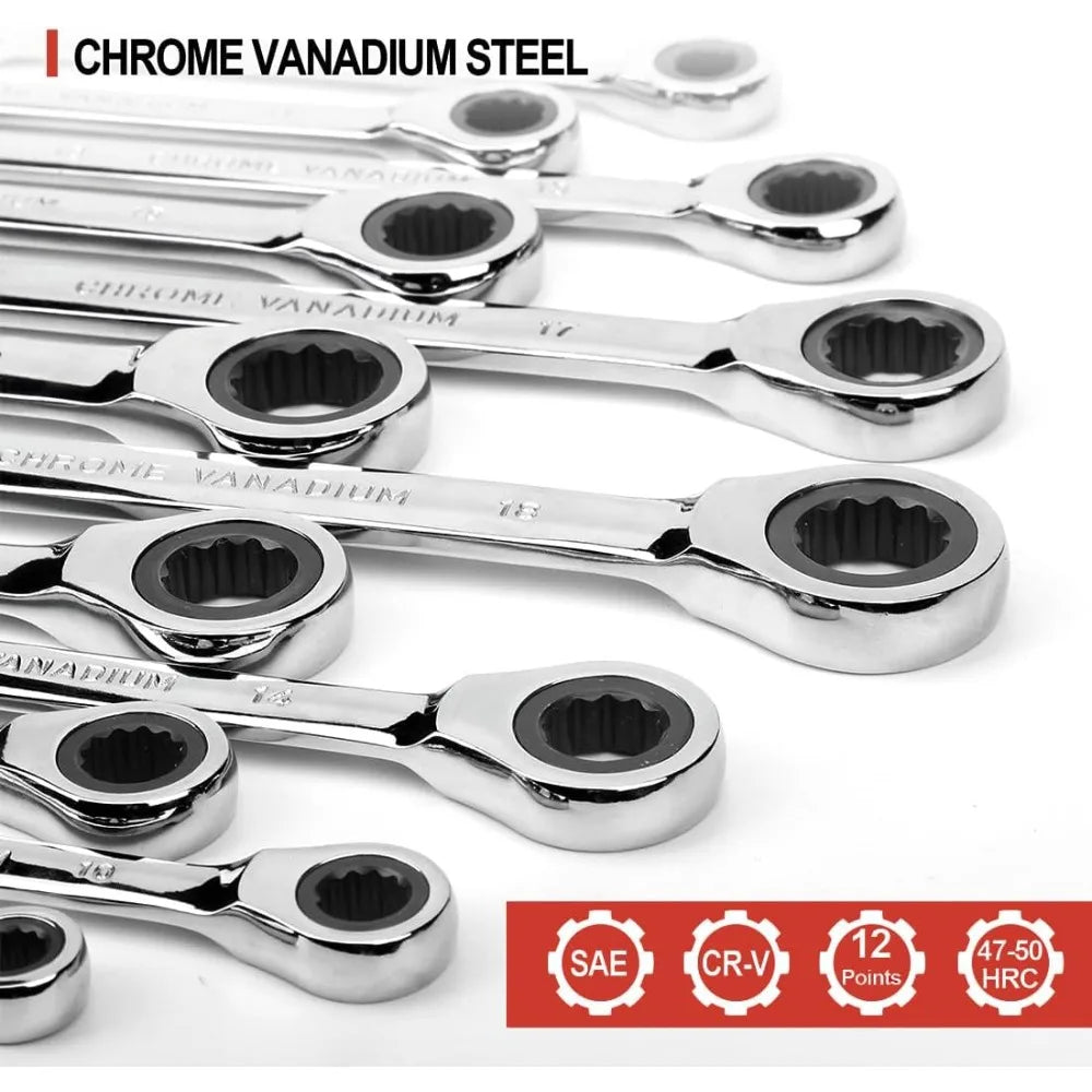 Ratchet Wrenches Set, SAE & Metric,