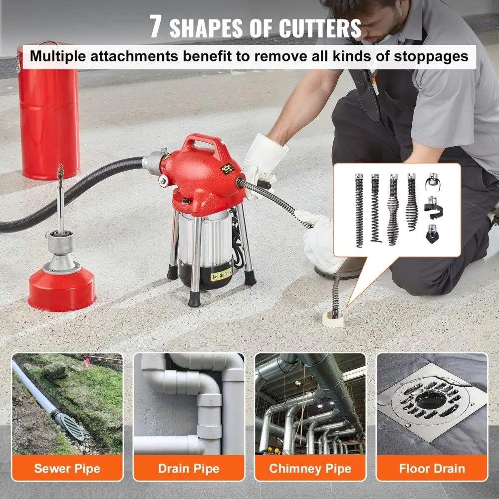 Drain Cleaning Machine 120FT 5/8In