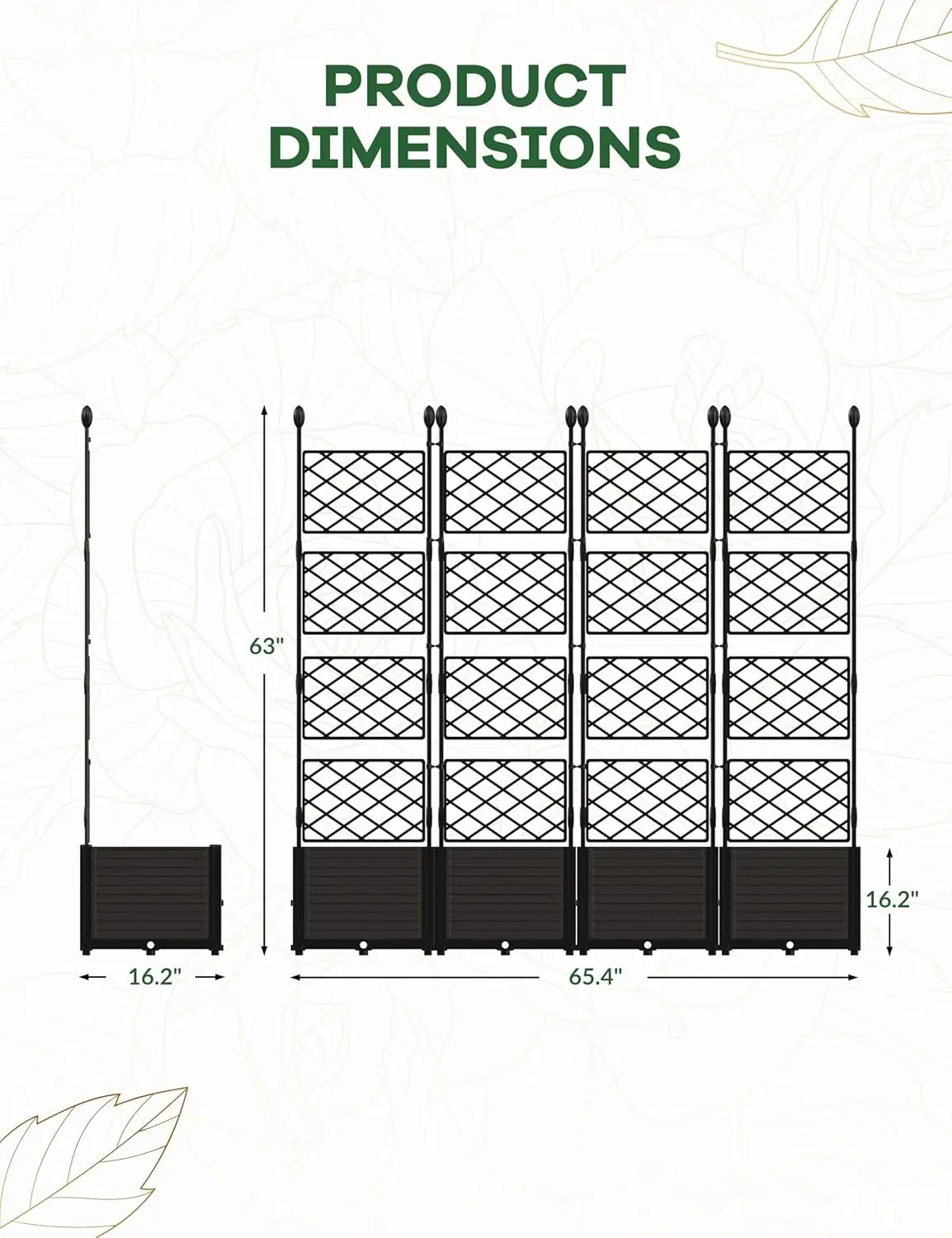 Plant Box with Metal Trellis