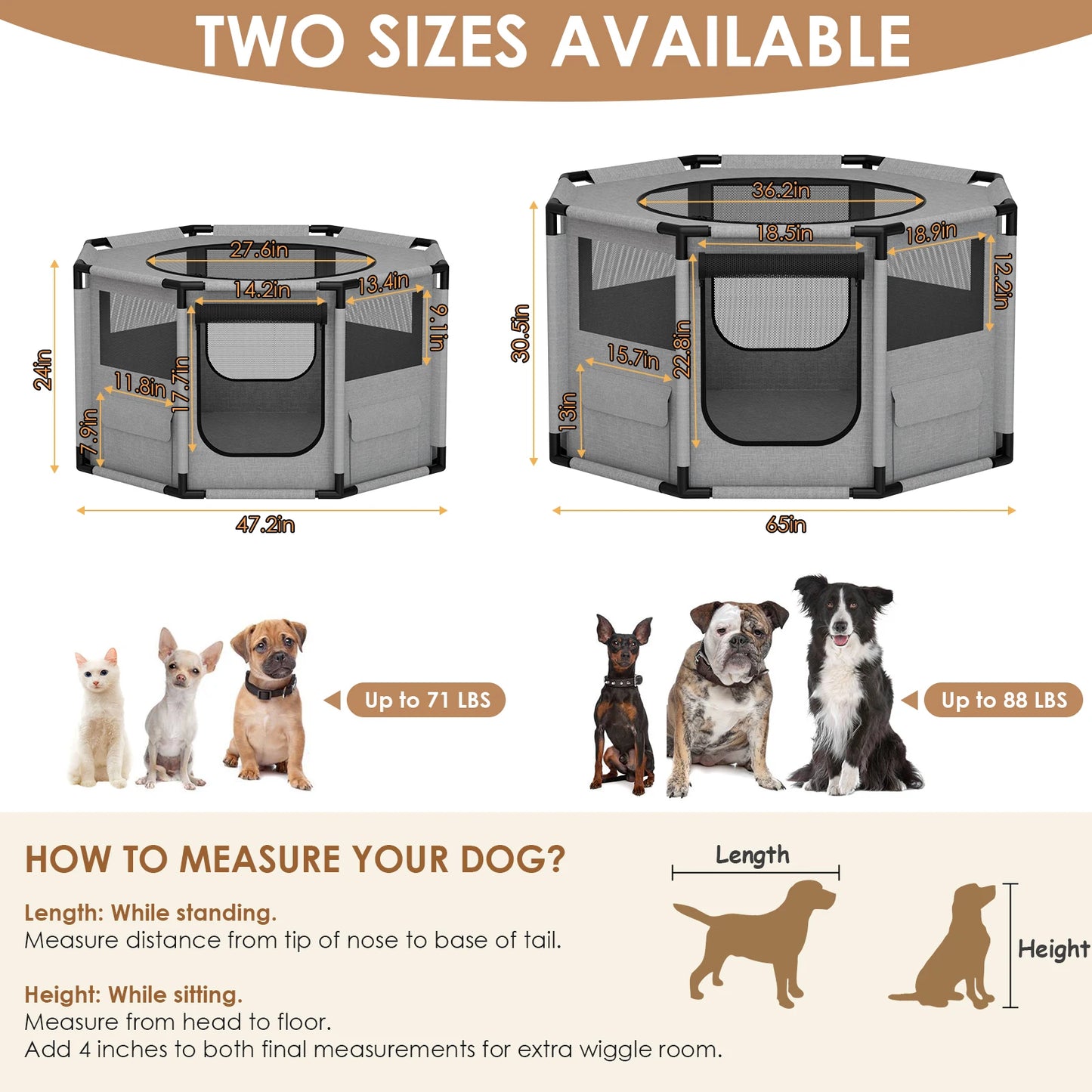 Dog Playpen 47‘’/65"