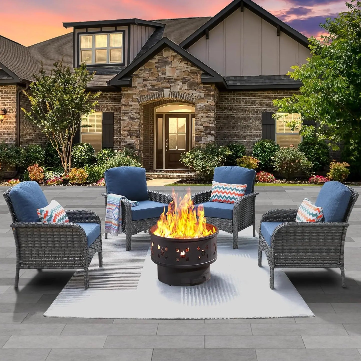Patio Furniture Set with 30" Fire Pit