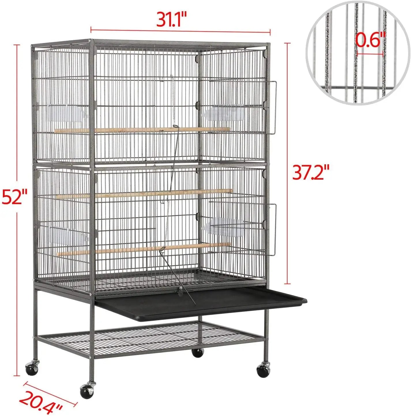 52-inch Wrought Steel Bird Cage