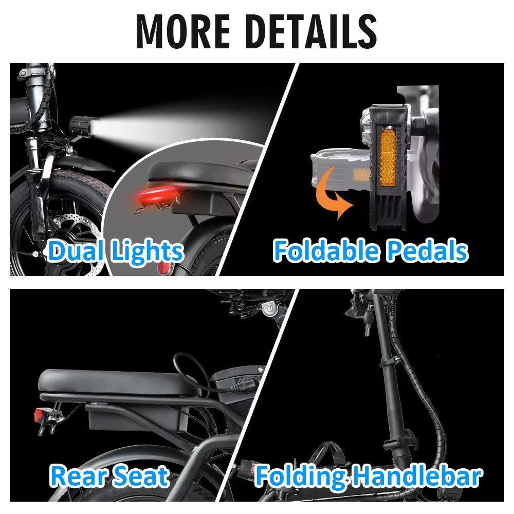 14 inch Electric Bike Folding ,Turn Signal Lights