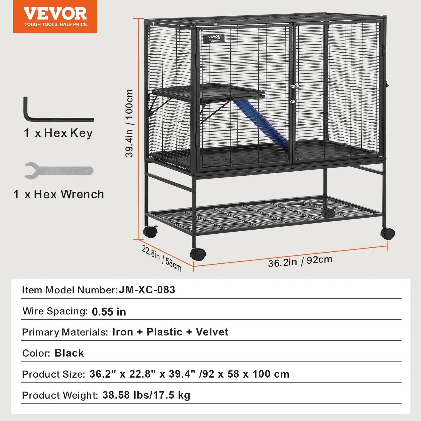 Rolling Metal Small Animal Cage