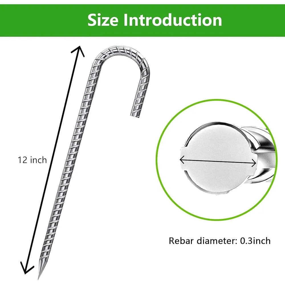 12 Inch Galvanized Tent Anchors