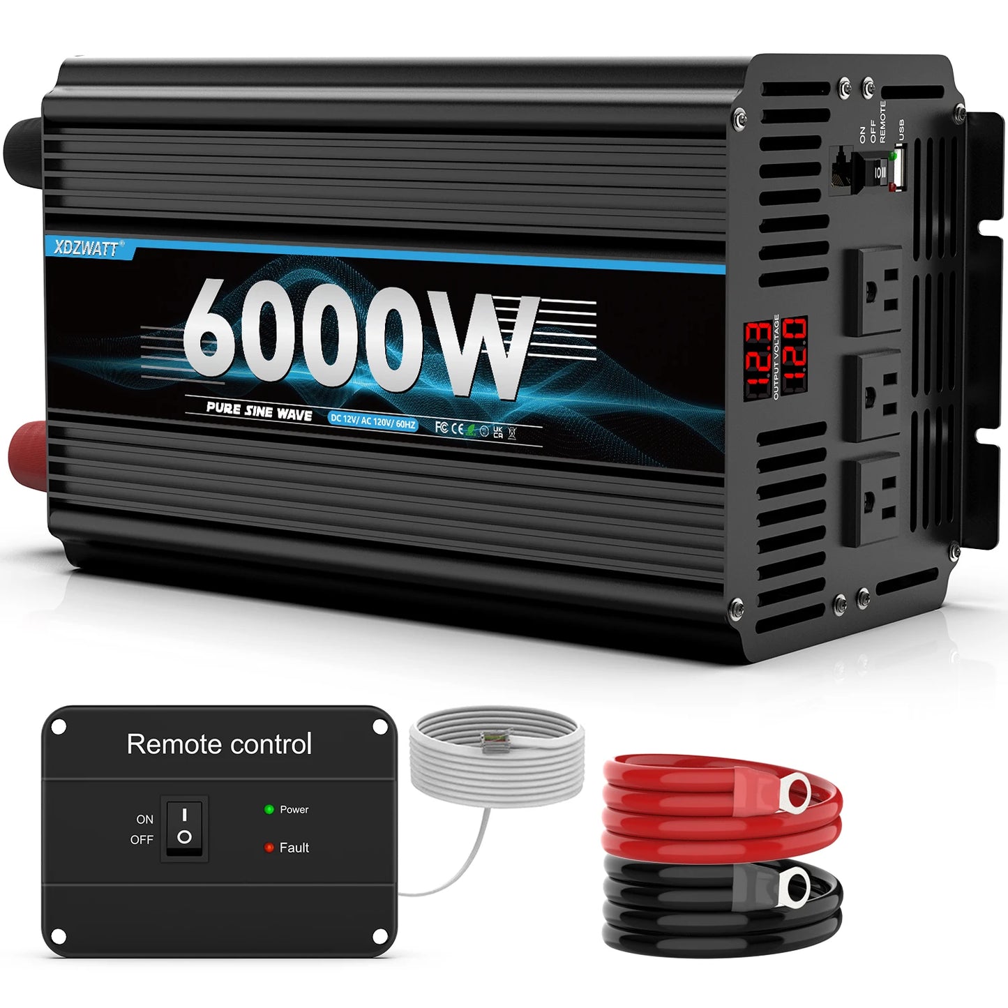 3000W/6000W Automotive Power Inverter DC 12V To AC 110V