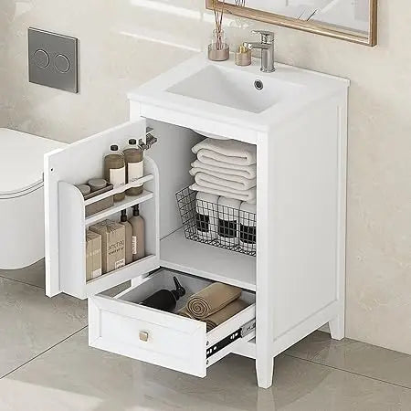 Small Bathroom Vanity with Single Sink - 20"