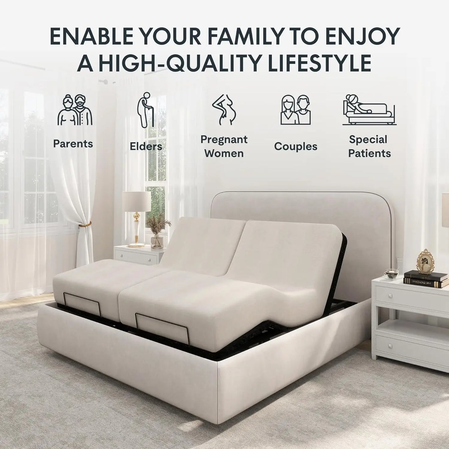 Split King Adjustable Bed Frame Base