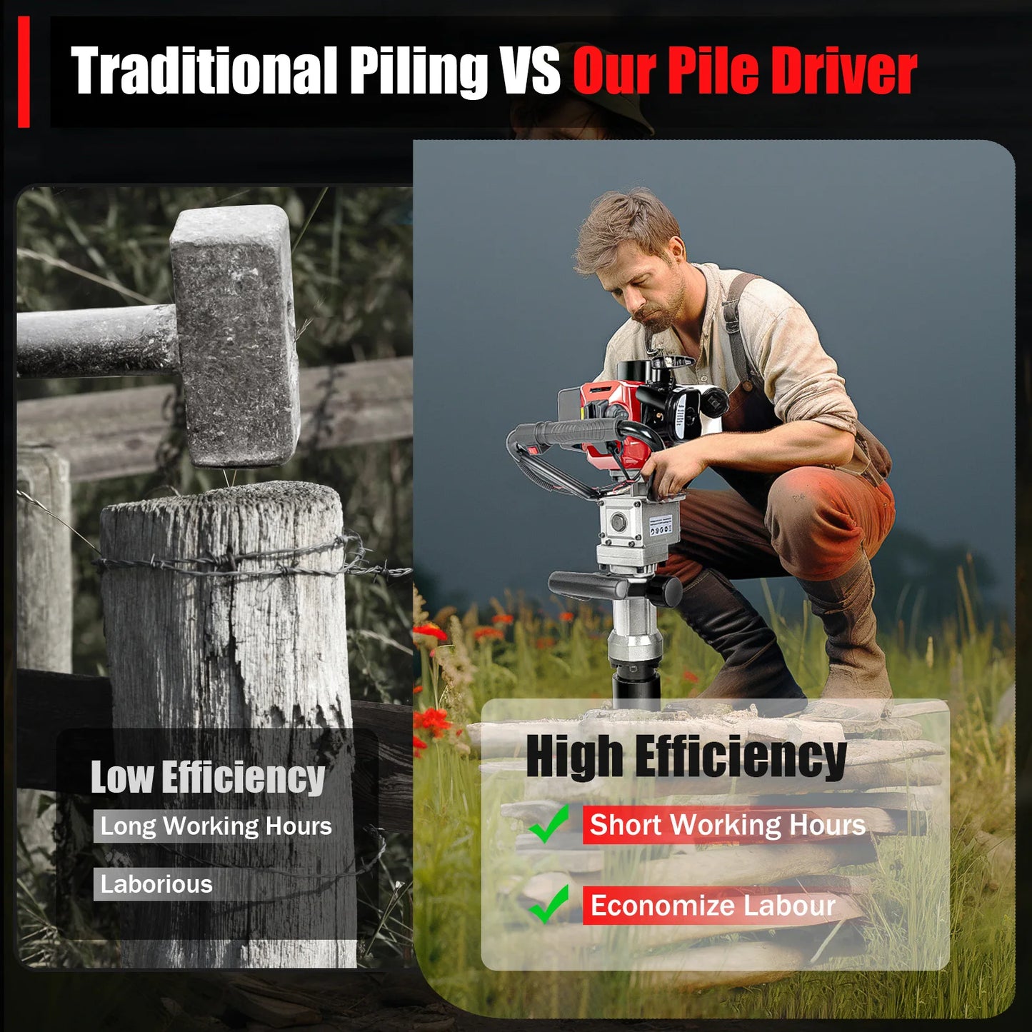 Gas Powered T Fence Post Driver