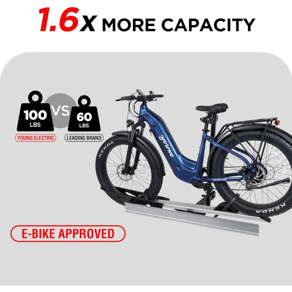 Hitch Mount Single Bike Rack with Ramp for Electric Bike