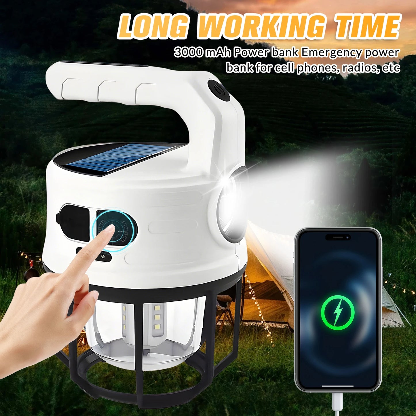 USB Charging Night Lights with Solar Panel