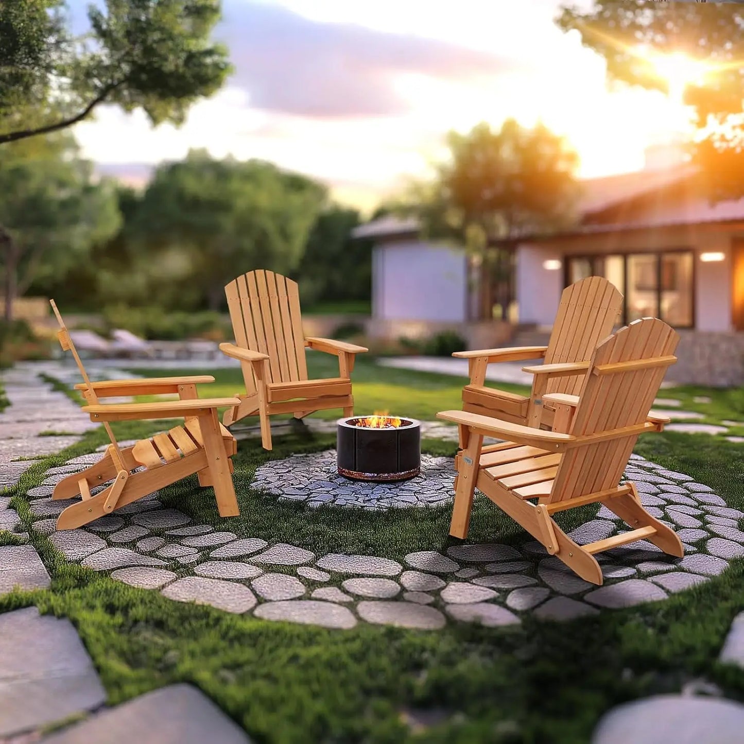 Folding Adirondack Chairs Set of 4