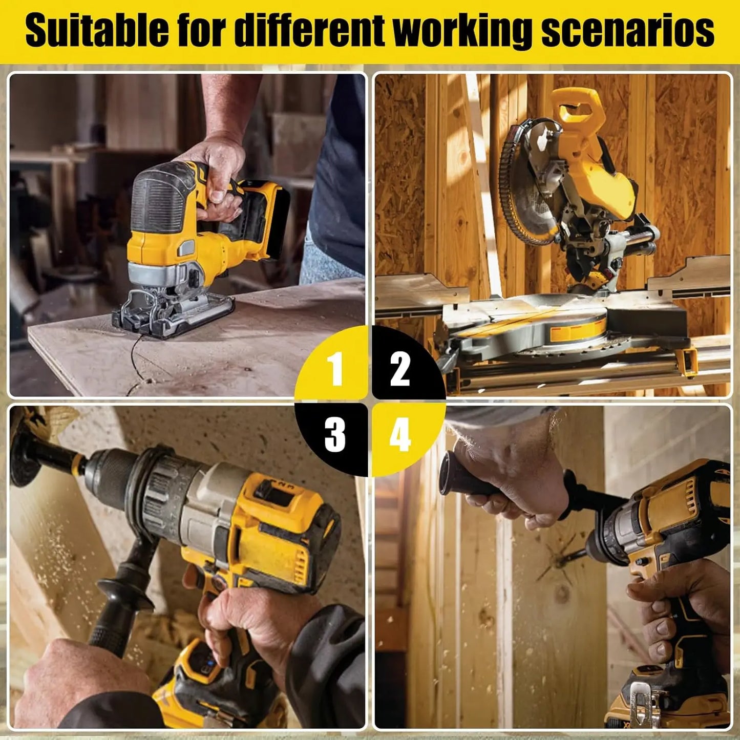 20V MAX Battery and Charger replacement for DeWalt Battery