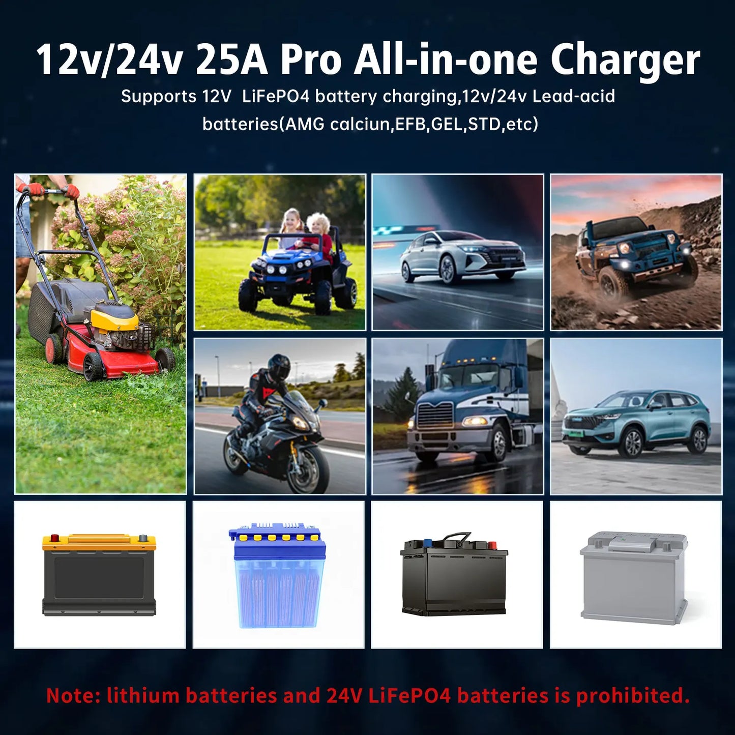 Auto DC12V 24V Battery Charger