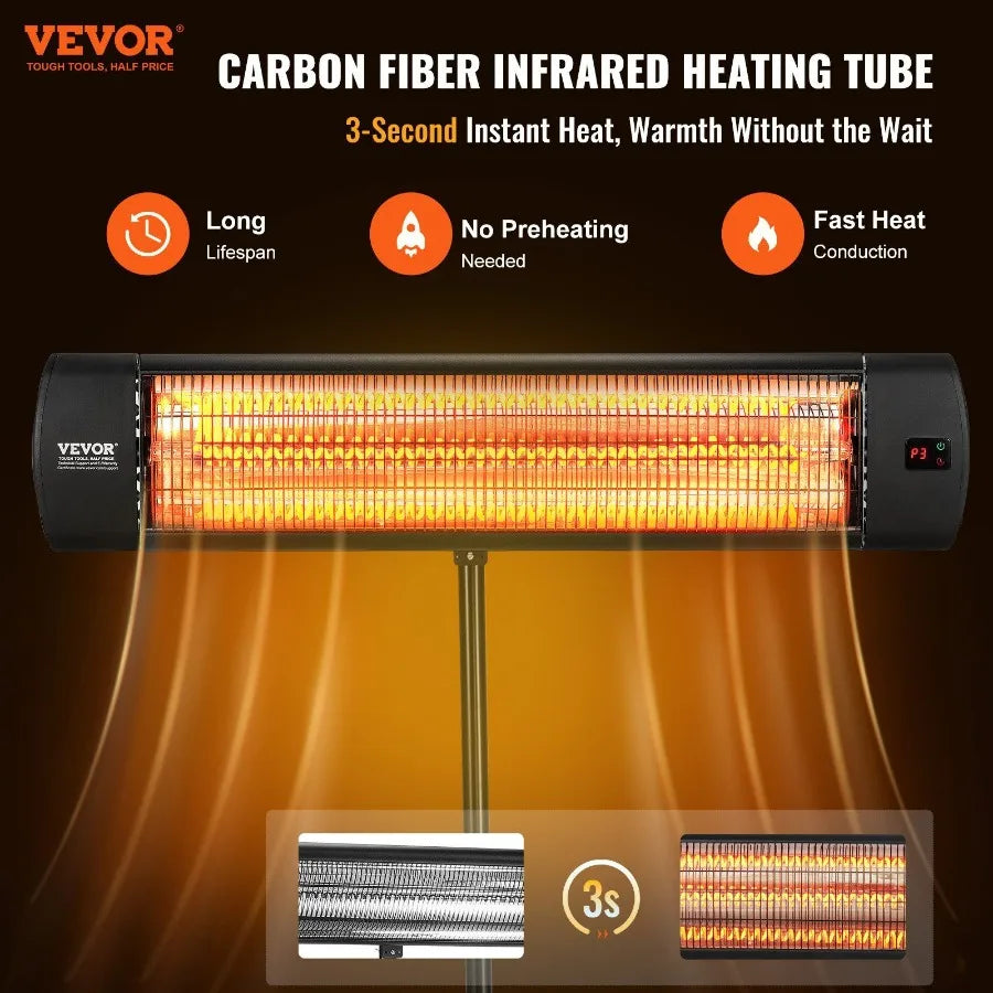 Infrared Heater 1500W Remote Control Electric