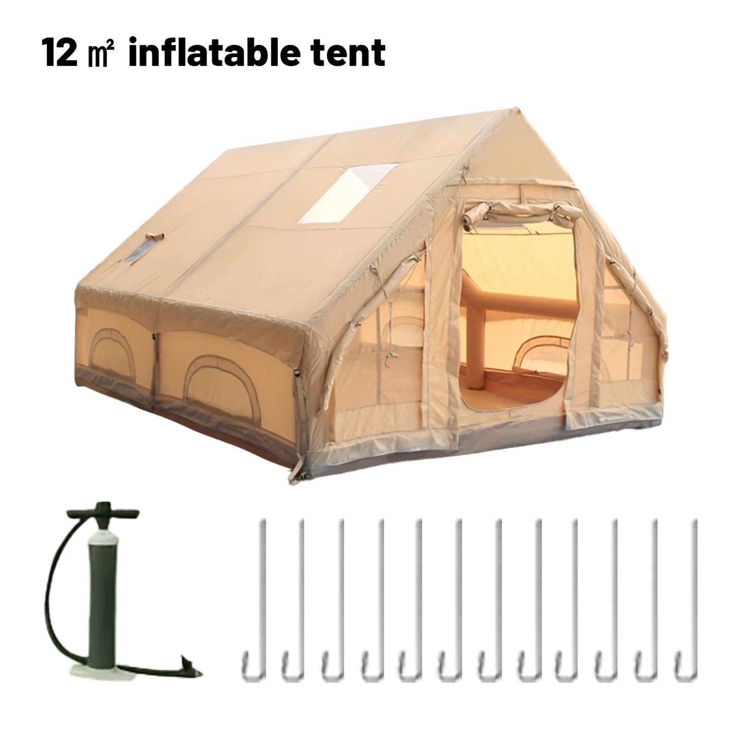 Inflatable , Luxury Camping Tents With Stove Plug