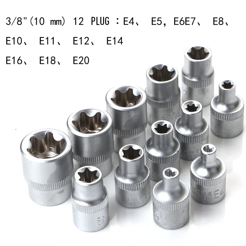 34PCS Torx Bit Socket Set 1/2” 1/4“ 3/8” Drive Male/Female