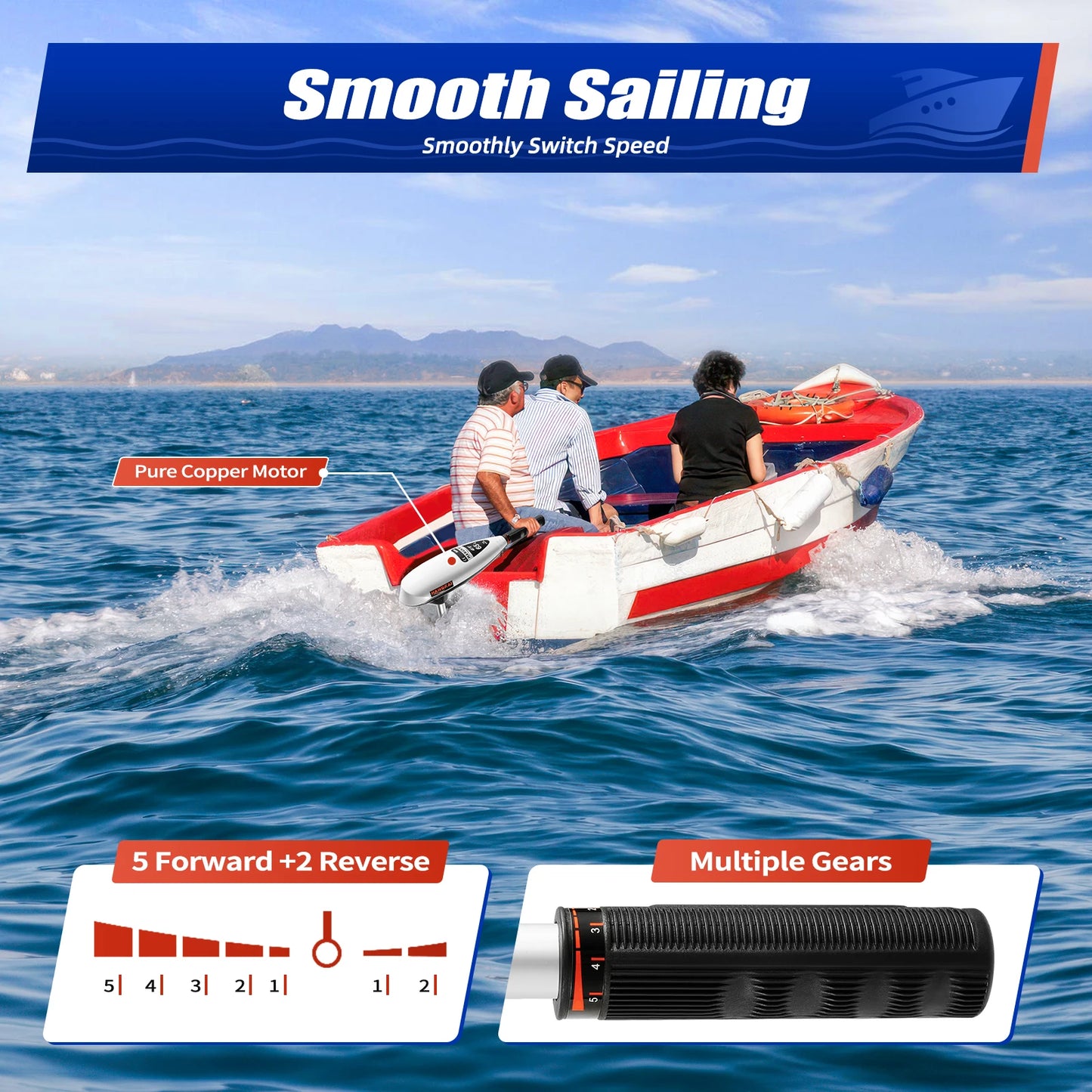 12V 660w Lectric Outboard Trolling Motor
