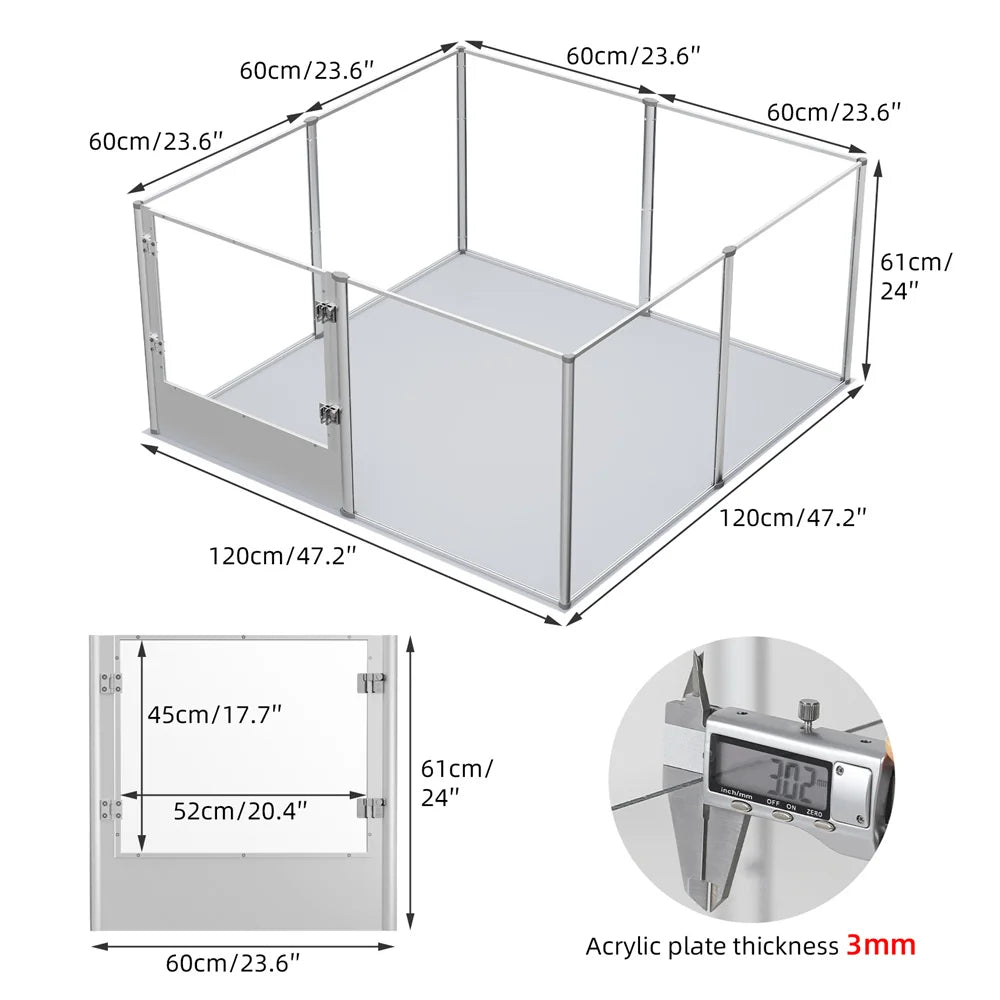 Dog Playpen Acrylic Enclosure