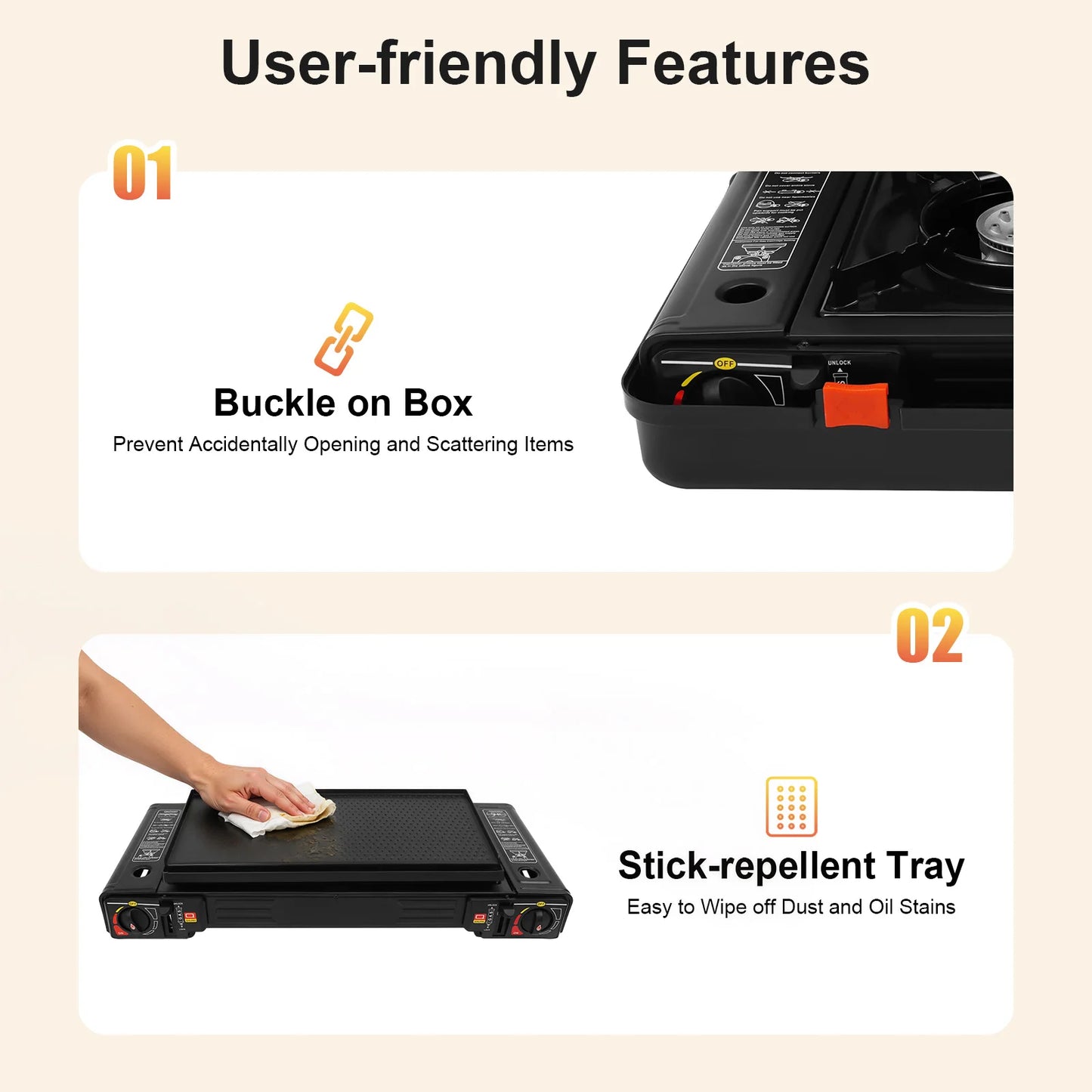 2 Burners Portable Camping Stove