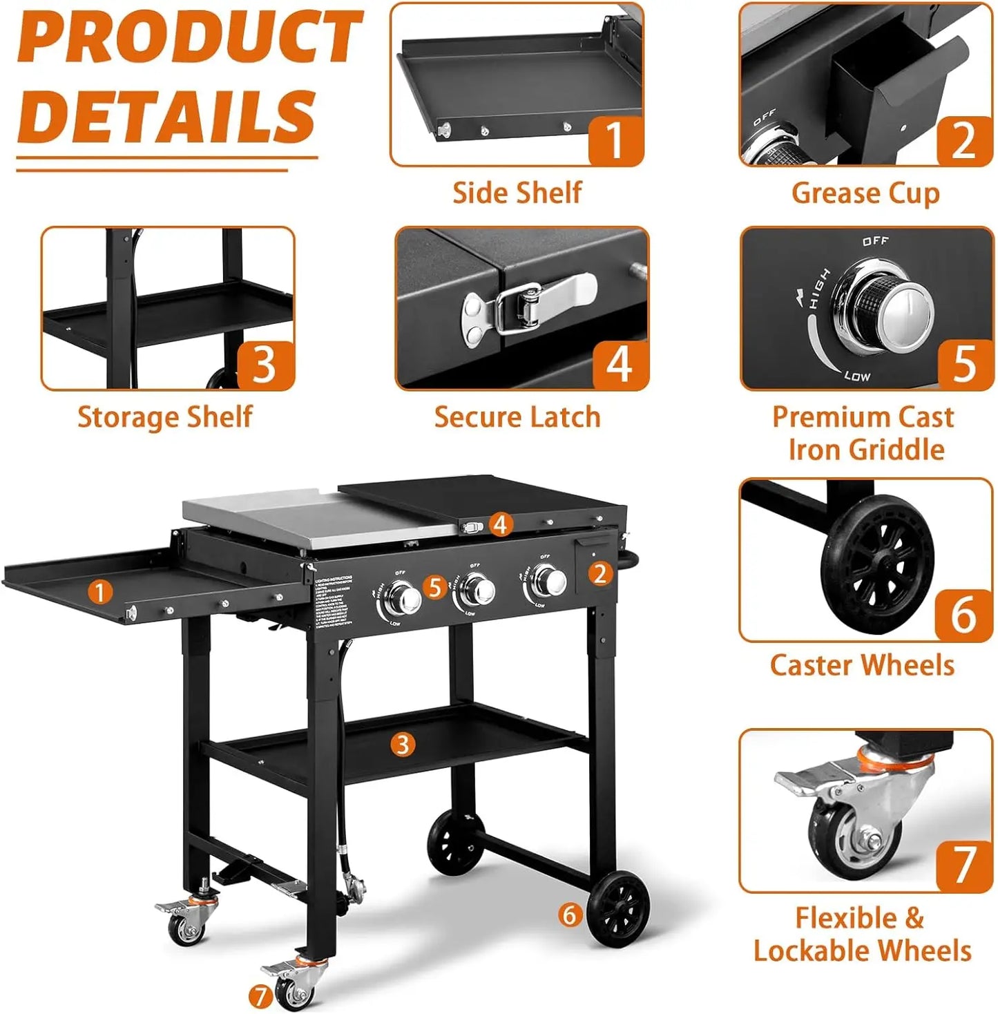 3 Burner Top Gas Grill