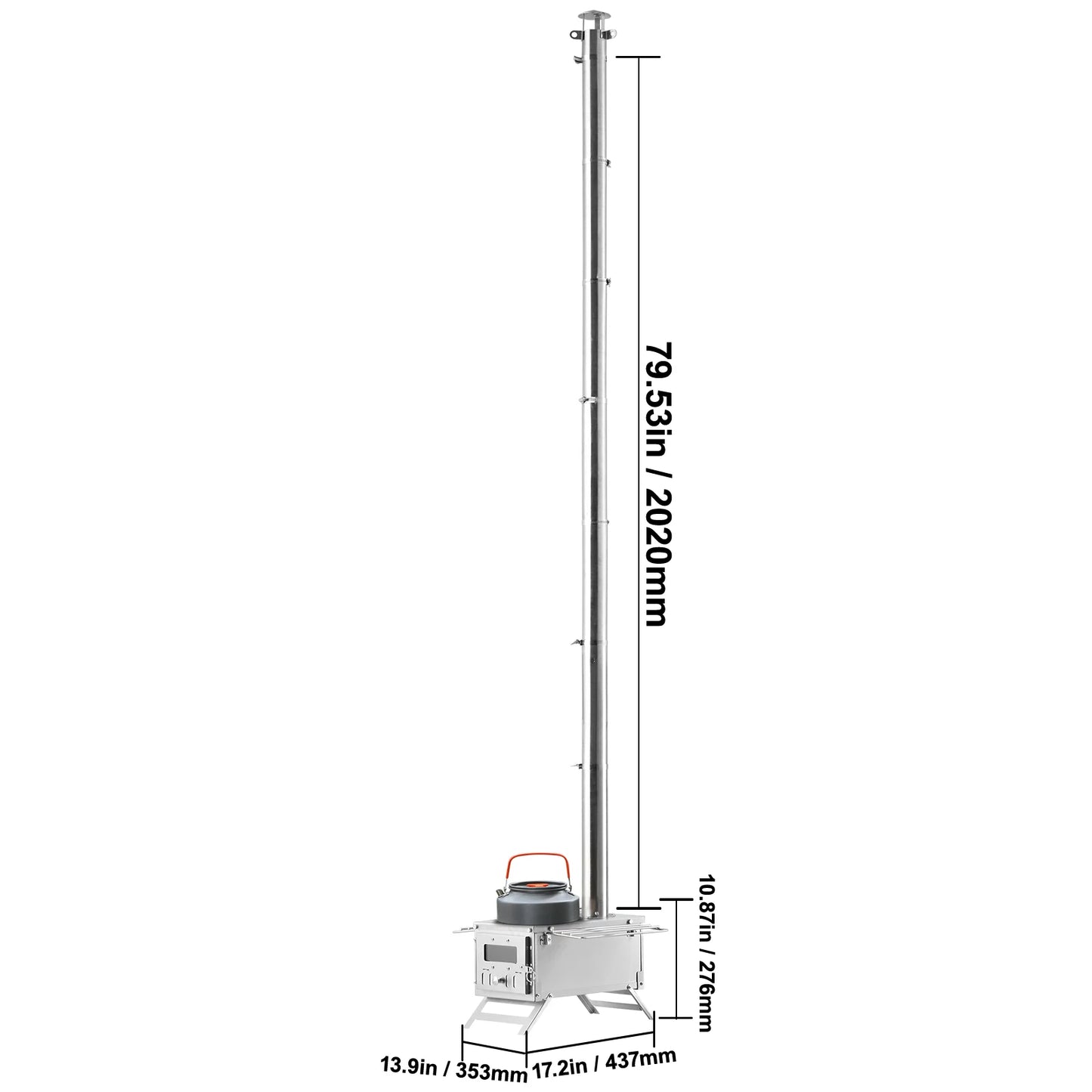 80 in Stainless Steel Camping Tent Stove