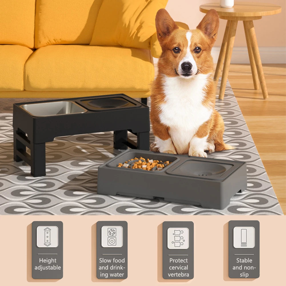 Dog Food Slow Feeder 4 Adjustable Heights