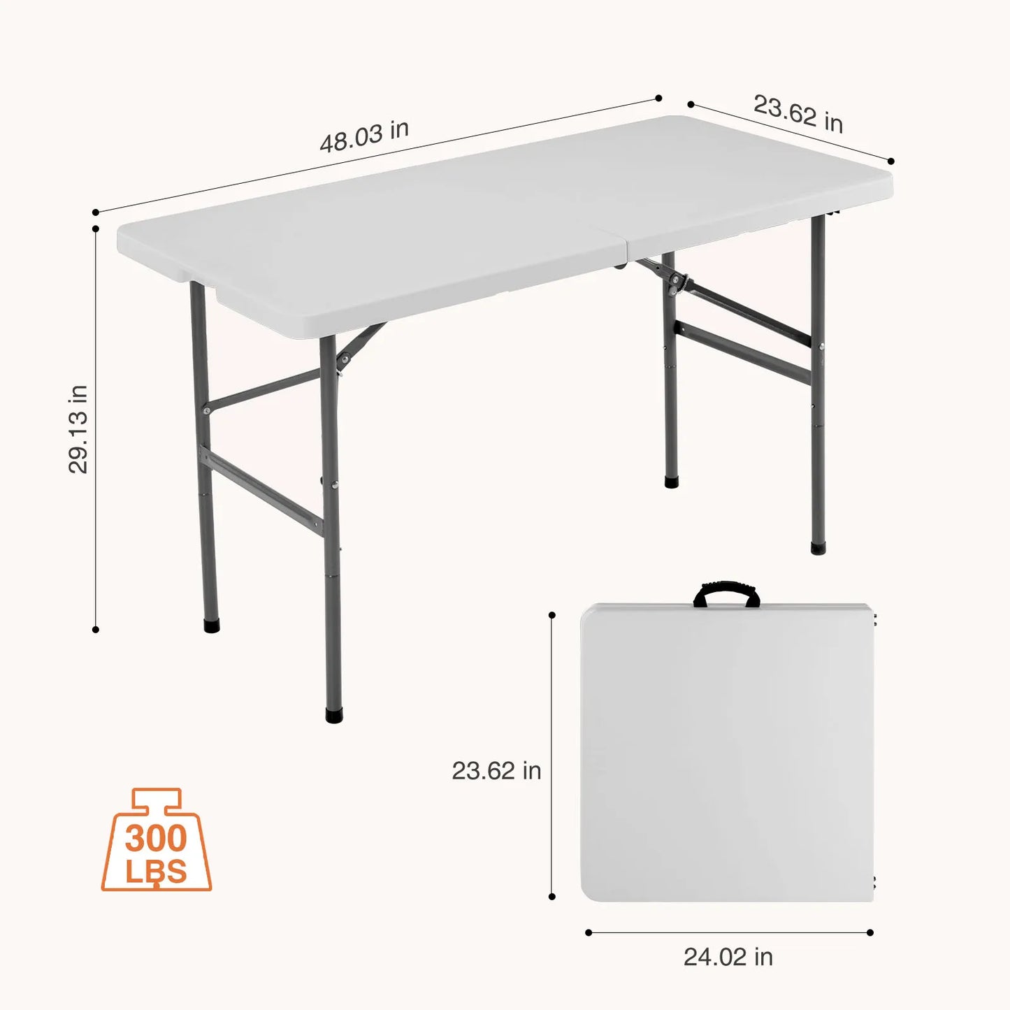 Portable Foldable Table with Carrying Handle
