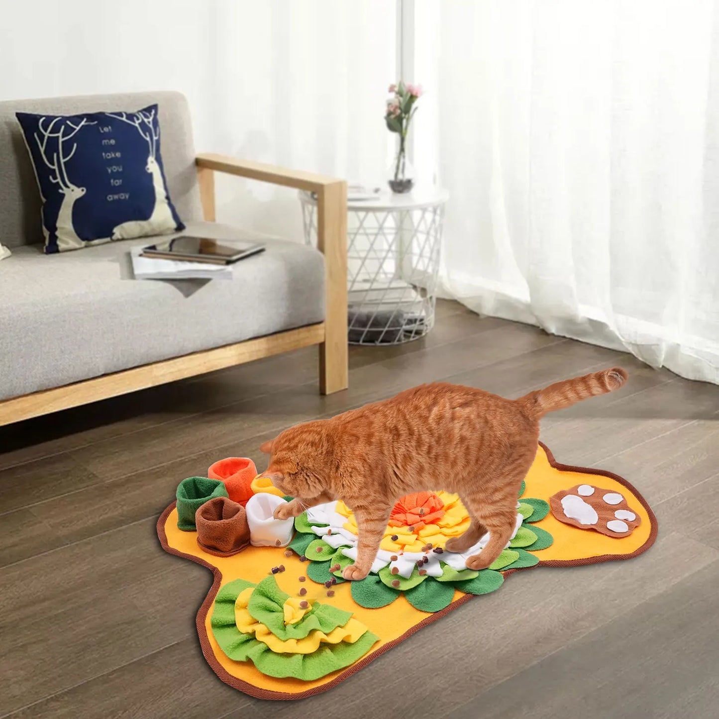 Dog Feeding Mat with Embedded Sound Device, Interactive Smart Toy