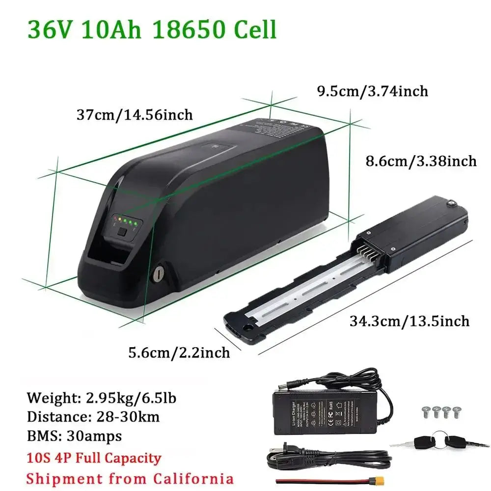 36V 48V 52V Ebike Battery with Charger