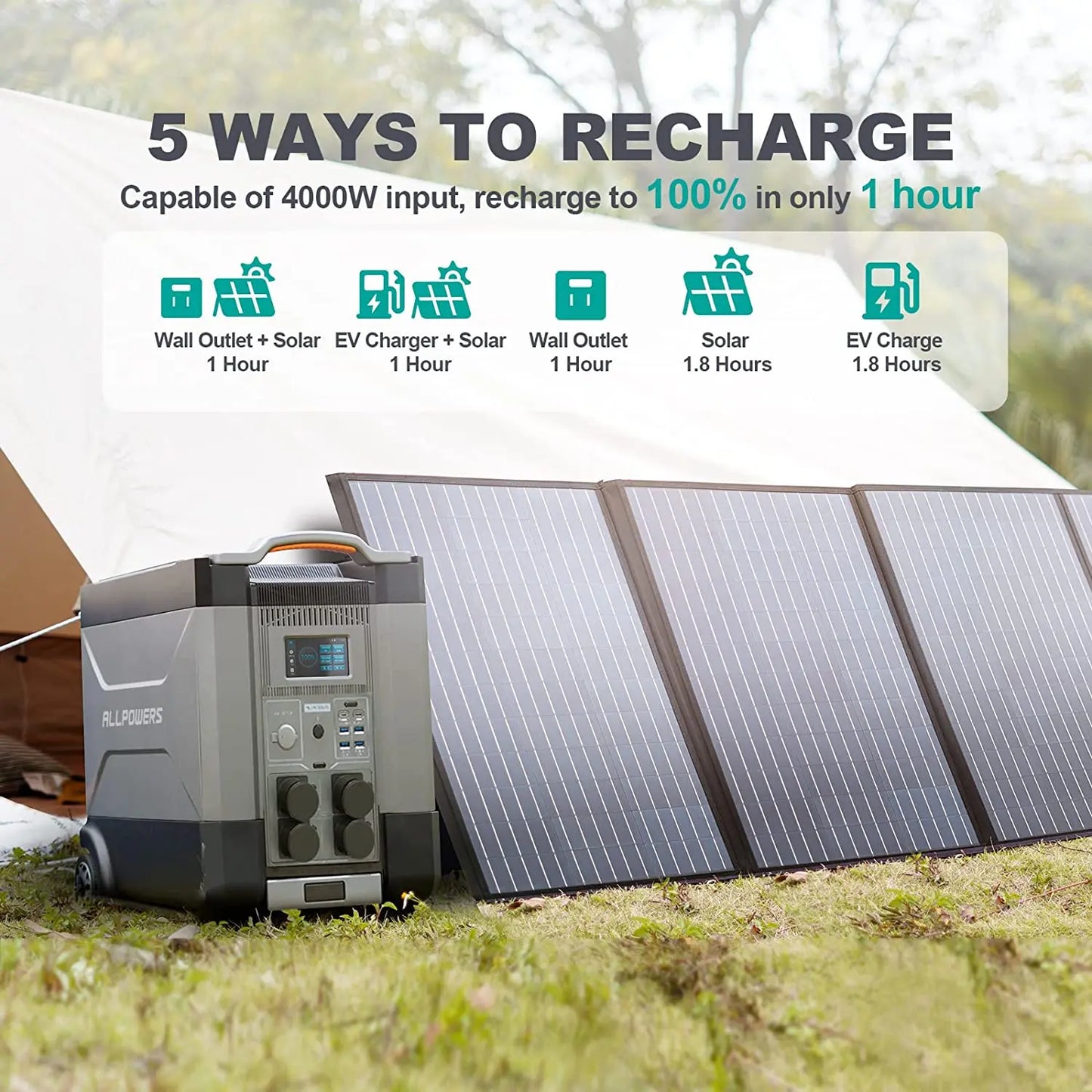 4000W Solar Generator with 400W Solar Panel