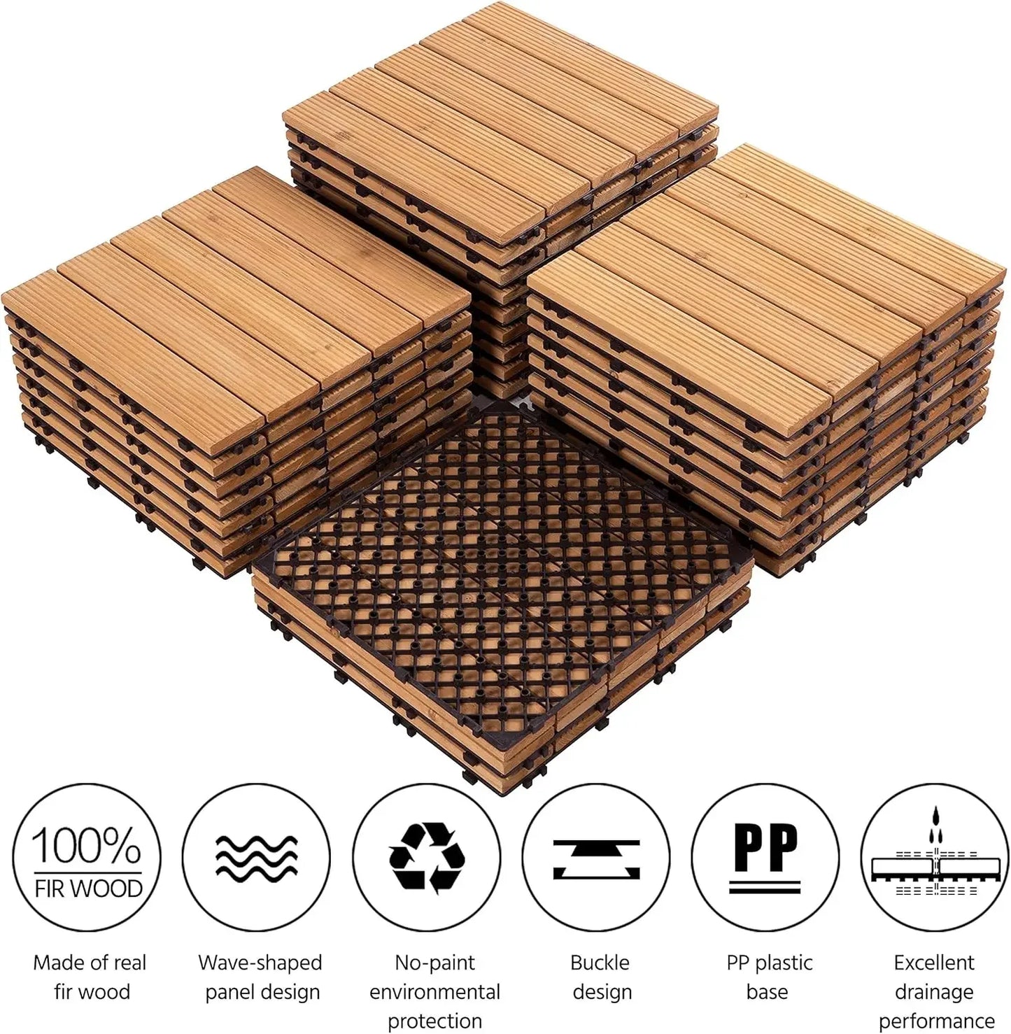 27PCS Interlocking Patio Deck Tiles