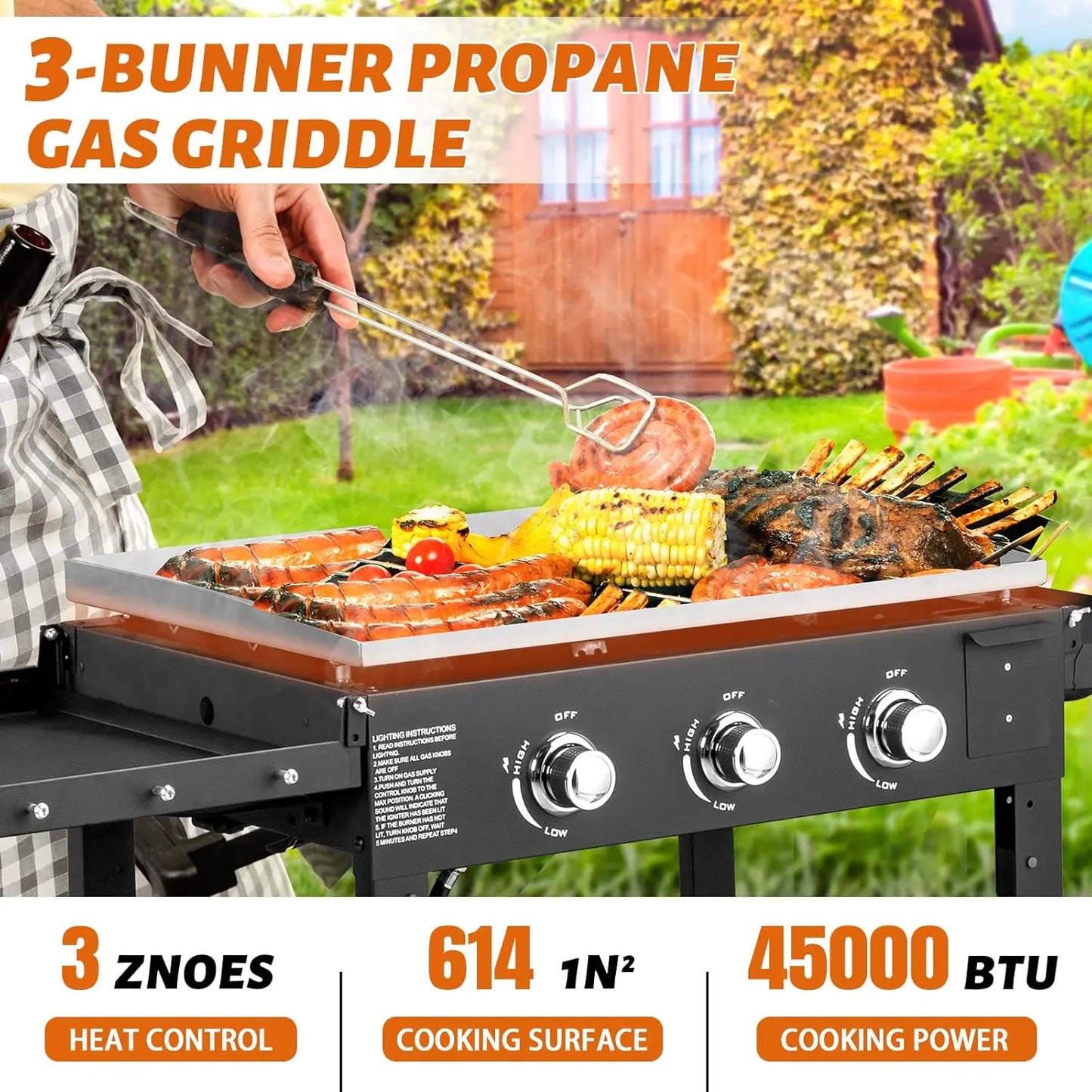 3 Burner Top Gas Grill